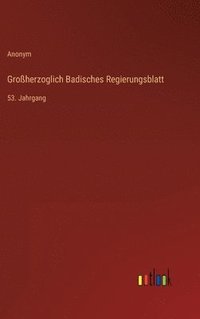 bokomslag Groherzoglich Badisches Regierungsblatt