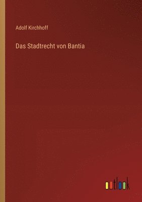 bokomslag Stadtrecht von Bantia