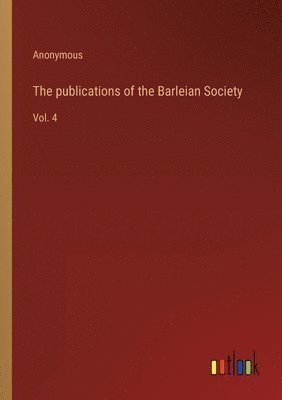bokomslag publications of the Barleian Society