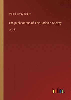 bokomslag publications of The Barleian Society