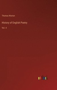 bokomslag History of English Poetry