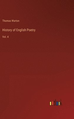 Thomas Warton - History of English Poetry, Inbunden