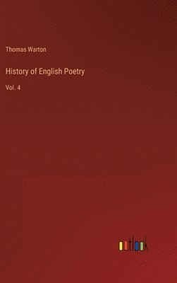 bokomslag History of English Poetry