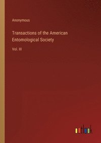 bokomslag Transactions of the American Entomological Society