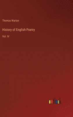 bokomslag History of English Poetry