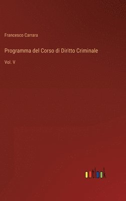 bokomslag Programma del Corso di Diritto Criminale