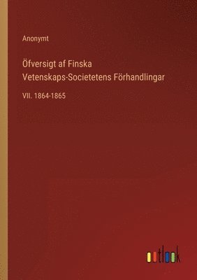 bokomslag fversigt af Finska Vetenskaps-Societetens Frhandlingar