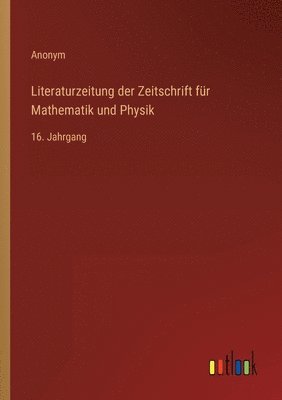 bokomslag Literaturzeitung der Zeitschrift für Mathematik und Physik