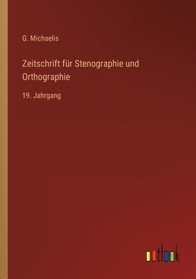 bokomslag Zeitschrift für Stenographie und Orthographie