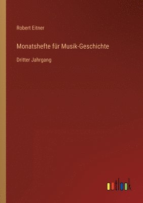 bokomslag Monatshefte fr Musik-Geschichte