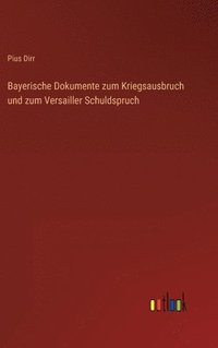 bokomslag Bayerische Dokumente zum Kriegsausbruch und zum Versailler Schuldspruch