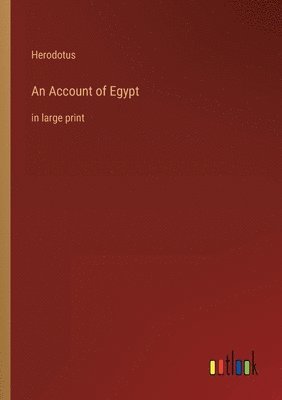 bokomslag An Account of Egypt