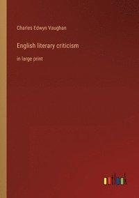 bokomslag English literary criticism