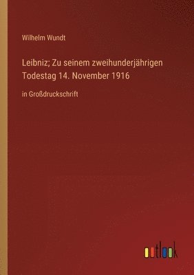 bokomslag Leibniz; Zu seinem zweihunderjährigen Todestag 14. November 1916