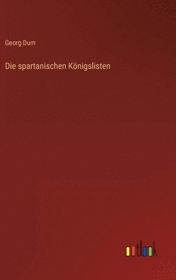 bokomslag spartanischen Königslisten