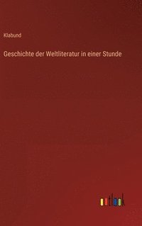 bokomslag Geschichte der Weltliteratur in einer Stunde