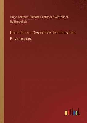 bokomslag Urkunden zur Geschichte des deutschen Privatrechtes