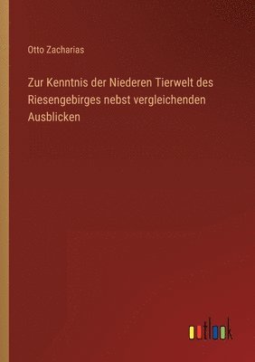 bokomslag Zur Kenntnis der Niederen Tierwelt des Riesengebirges nebst vergleichenden Ausblicken