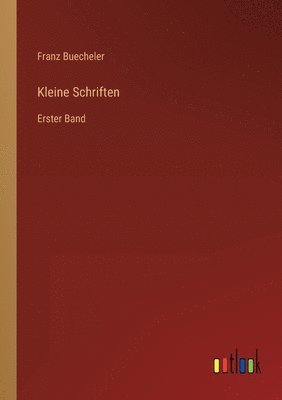 bokomslag Kleine Schriften