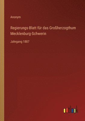 bokomslag Regierungs-Blatt fur das Grossherzogthum Mecklenburg-Schwerin