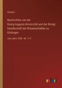 bokomslag Nachrichten von der Georg-Augusts-Universitat und der Koenigl. Gesellschaft der Wissenschaften zu Goettingen