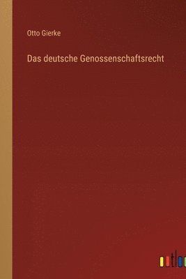 bokomslag deutsche Genossenschaftsrecht
