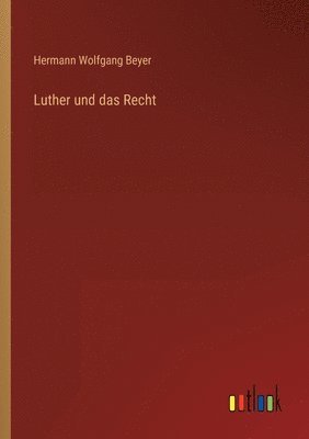 bokomslag Luther und das Recht