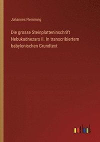 bokomslag Die grosse Steinplatteninschrift Nebukadnezars II. In transcribiertem babylonischen Grundtext