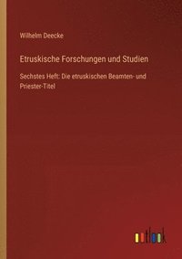 bokomslag Etruskische Forschungen und Studien