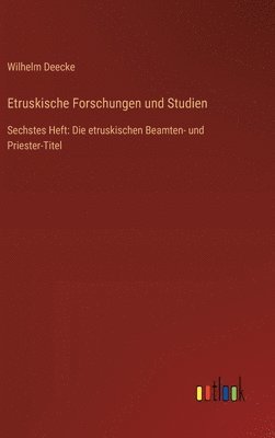 bokomslag Etruskische Forschungen und Studien