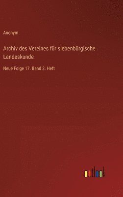 bokomslag Archiv des Vereines für siebenbürgische Landeskunde