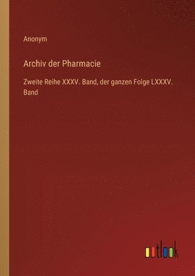 bokomslag Archiv der Pharmacie