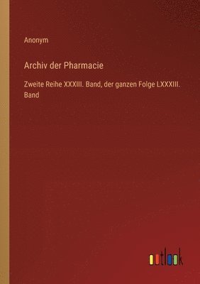 bokomslag Archiv der Pharmacie