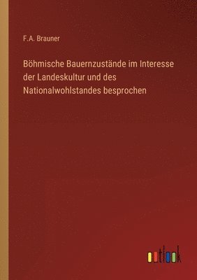 bokomslag Bhmische Bauernzustnde im Interesse der Landeskultur und des Nationalwohlstandes besprochen