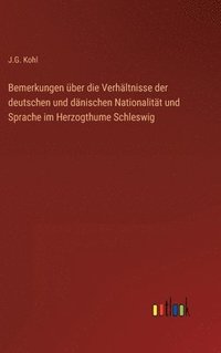 bokomslag Bemerkungen ber die Verhltnisse der deutschen und dnischen Nationalitt und Sprache im Herzogthume Schleswig