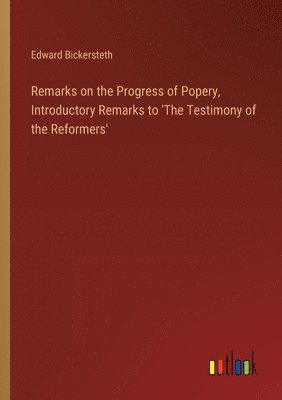 bokomslag Remarks on the Progress of Popery, Introductory Remarks to 'The Testimony of the Reformers'