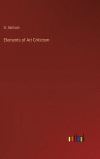 bokomslag Elements of Art Criticism