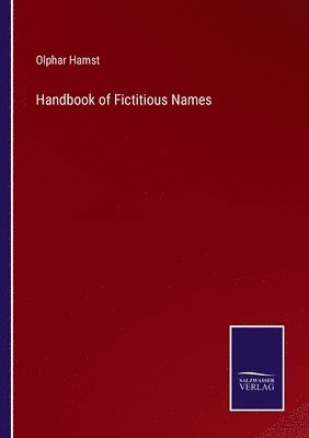 bokomslag Handbook of Fictitious Names