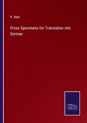 bokomslag Prose Specimens for Translation into German