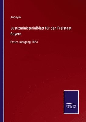 bokomslag Justizministerialblatt fr den Freistaat Bayern