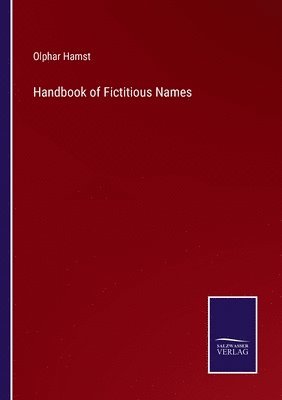 bokomslag Handbook of Fictitious Names