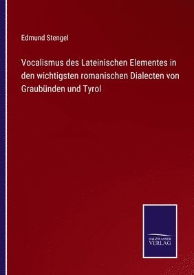 bokomslag Vocalismus des Lateinischen Elementes in den wichtigsten romanischen Dialecten von Graubnden und Tyrol