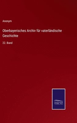 bokomslag Oberbayerisches Archiv fr vaterlndische Geschichte