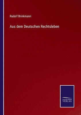 bokomslag Aus dem Deutschen Rechtsleben