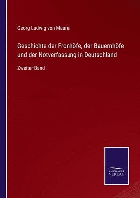 bokomslag Geschichte der Fronhfe, der Bauernhfe und der Notverfassung in Deutschland