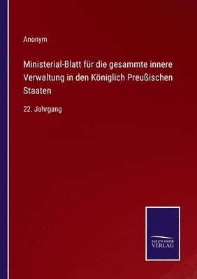 bokomslag Ministerial-Blatt fr die gesammte innere Verwaltung in den Kniglich Preuischen Staaten