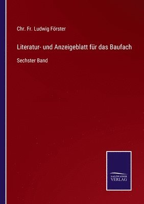 bokomslag Literatur- und Anzeigeblatt für das Baufach