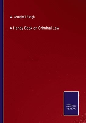 bokomslag A Handy Book on Criminal Law