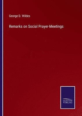 bokomslag Remarks on Social Prayer-Meetings