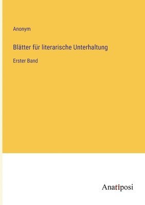 bokomslag Blatter fur literarische Unterhaltung